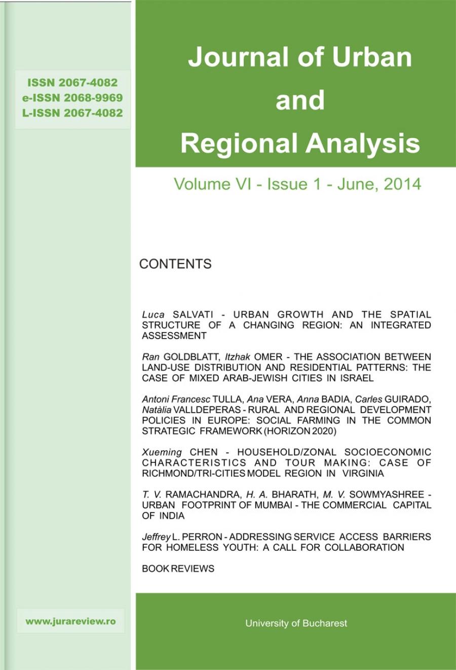 Journal of Urban and Regional Analysis,Volume VI, Issue 1 - June 2014