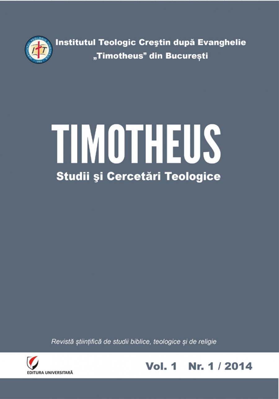 TIMOTHEUS. Studii si Cercetari Teologice. Vol.1, Nr. 1/2014