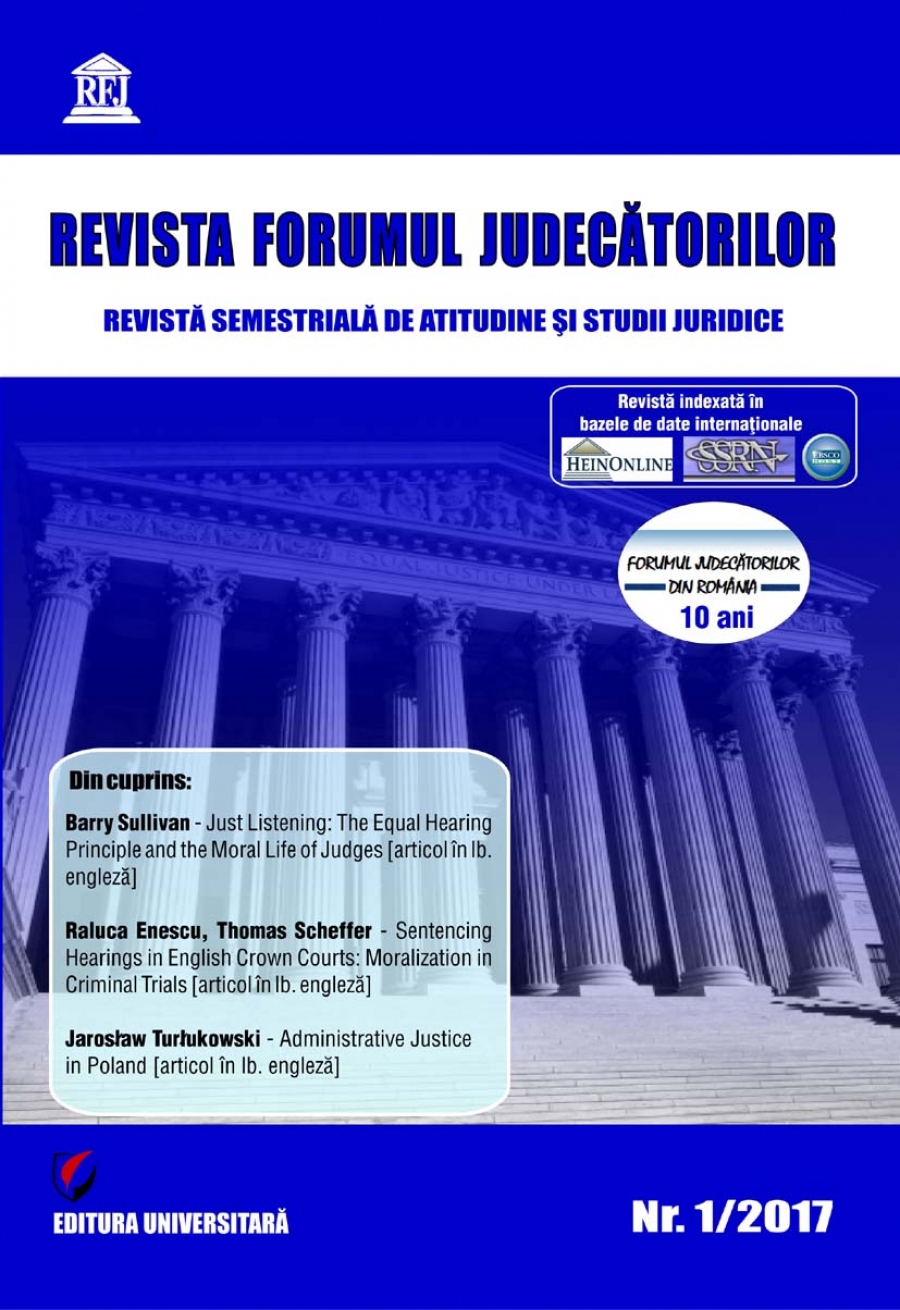 Revista Forumul Judecatorilor - nr. 1/2017