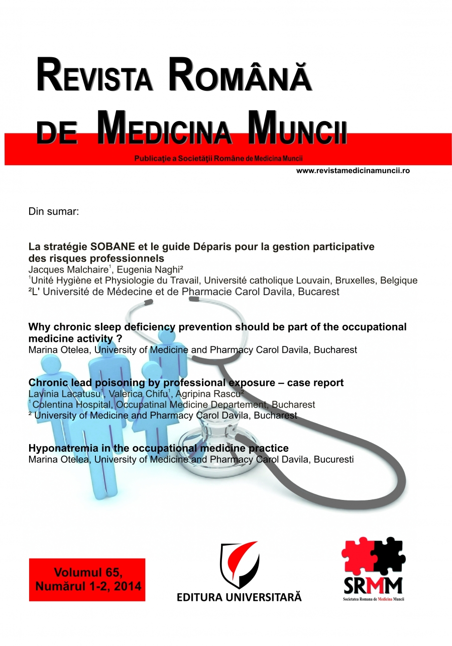 Revista Romana de Medicina Muncii, vol. 65, nr. 1-2/2014