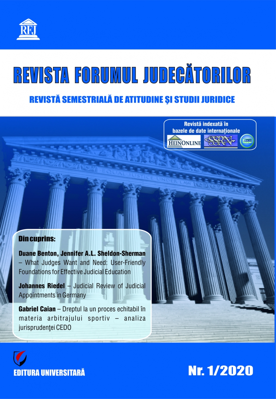 Revista Forumul Judecătorilor - nr. 1/2020